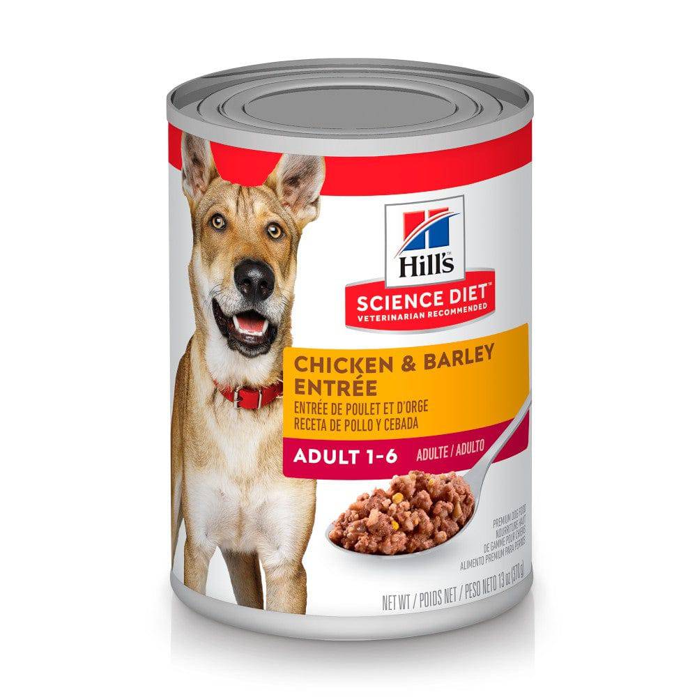 12 Latas Hill's Science Diet Adult, Alimento húmedo en lata para perro adulto sabor pollo 369g