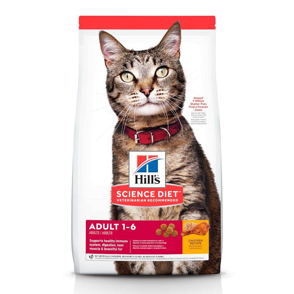 Hill's Science Diet Adult, alimento saludable para gato adulto sabor pollo 7.3Kg
