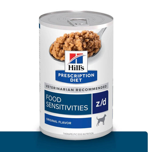 12 Latas Hill's Prescription Diet Canine z/d, Sensibilidades Alimentarias, para Perro, 369 g