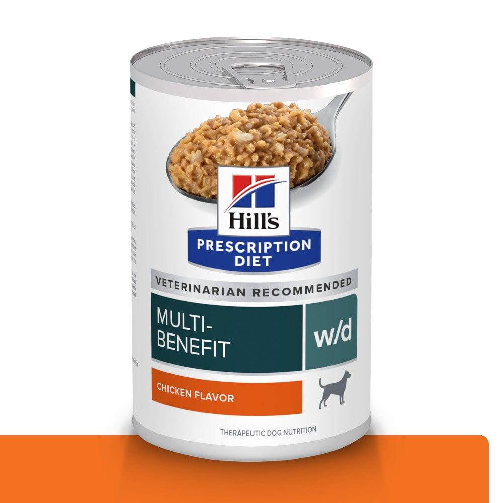 12 Latas Hill's Prescription Diet Canine w/d, Manejo Peso/Glucosa, con Pollo para Perro, 369 g