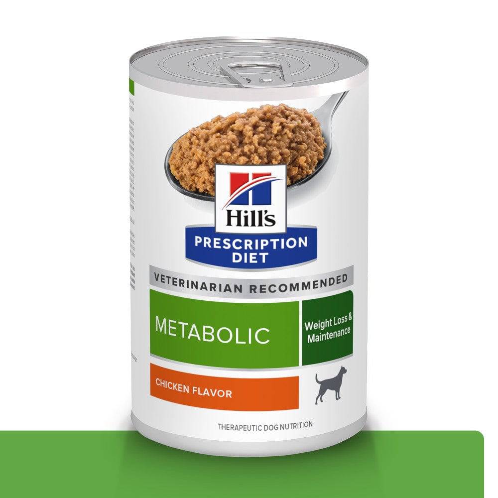 1 Lata Hill's Prescription Diet Metabolic, Pérdida y Mantenimiento del Peso, con Pollo para Perro, 369 g