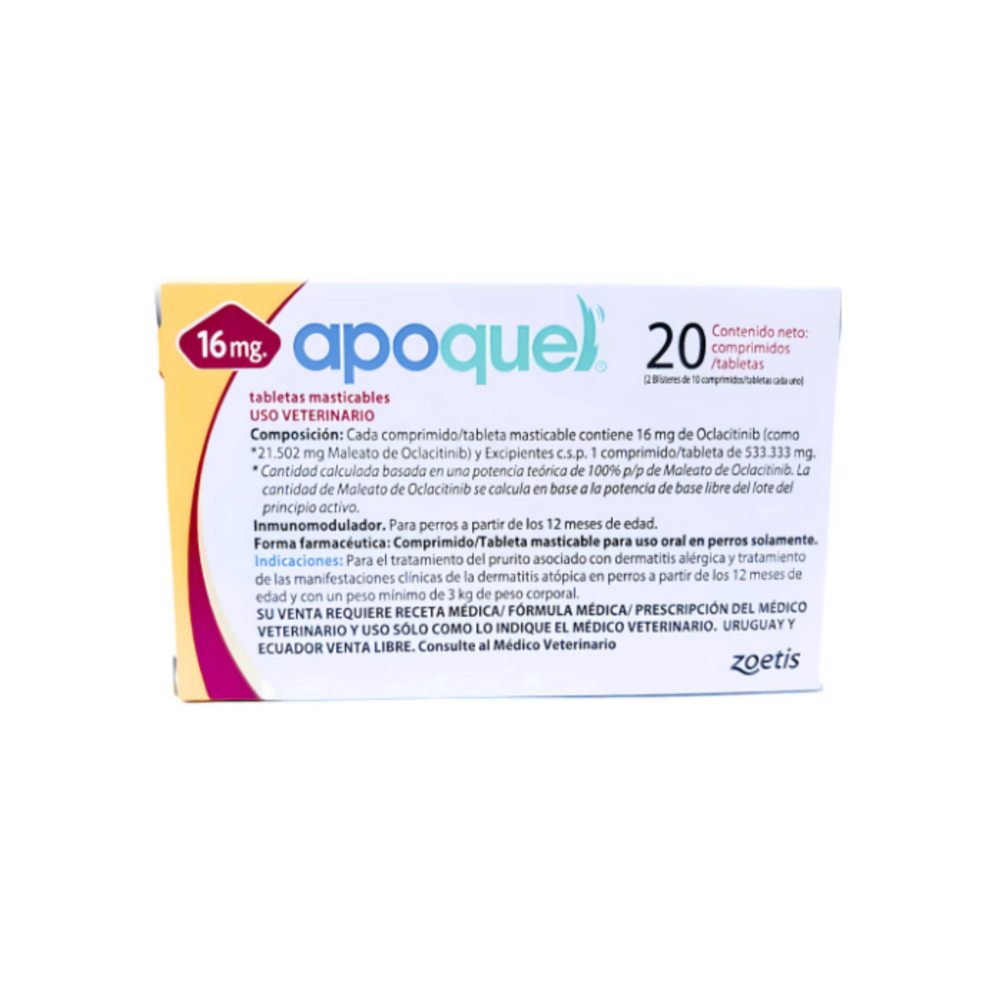 Apoquel 20 Tabletas Masticables 16mg