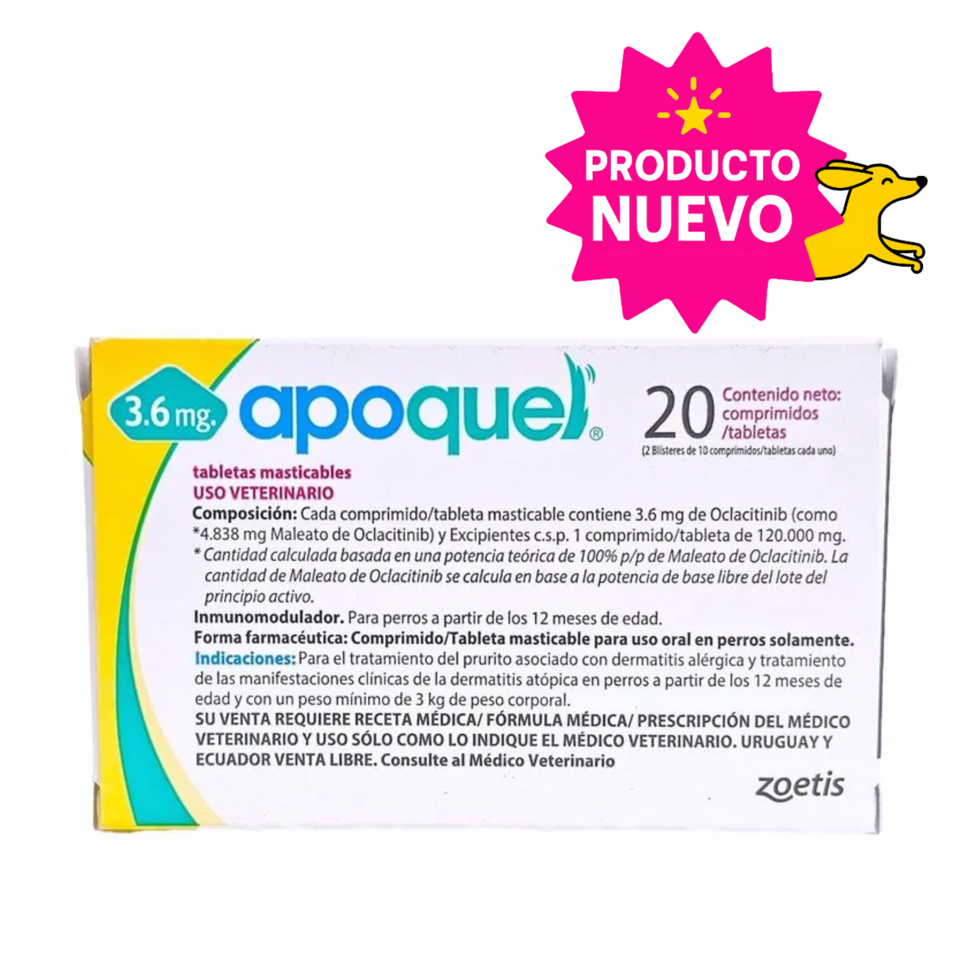 Apoquel 20 Tabletas Masticables 3.6 mg