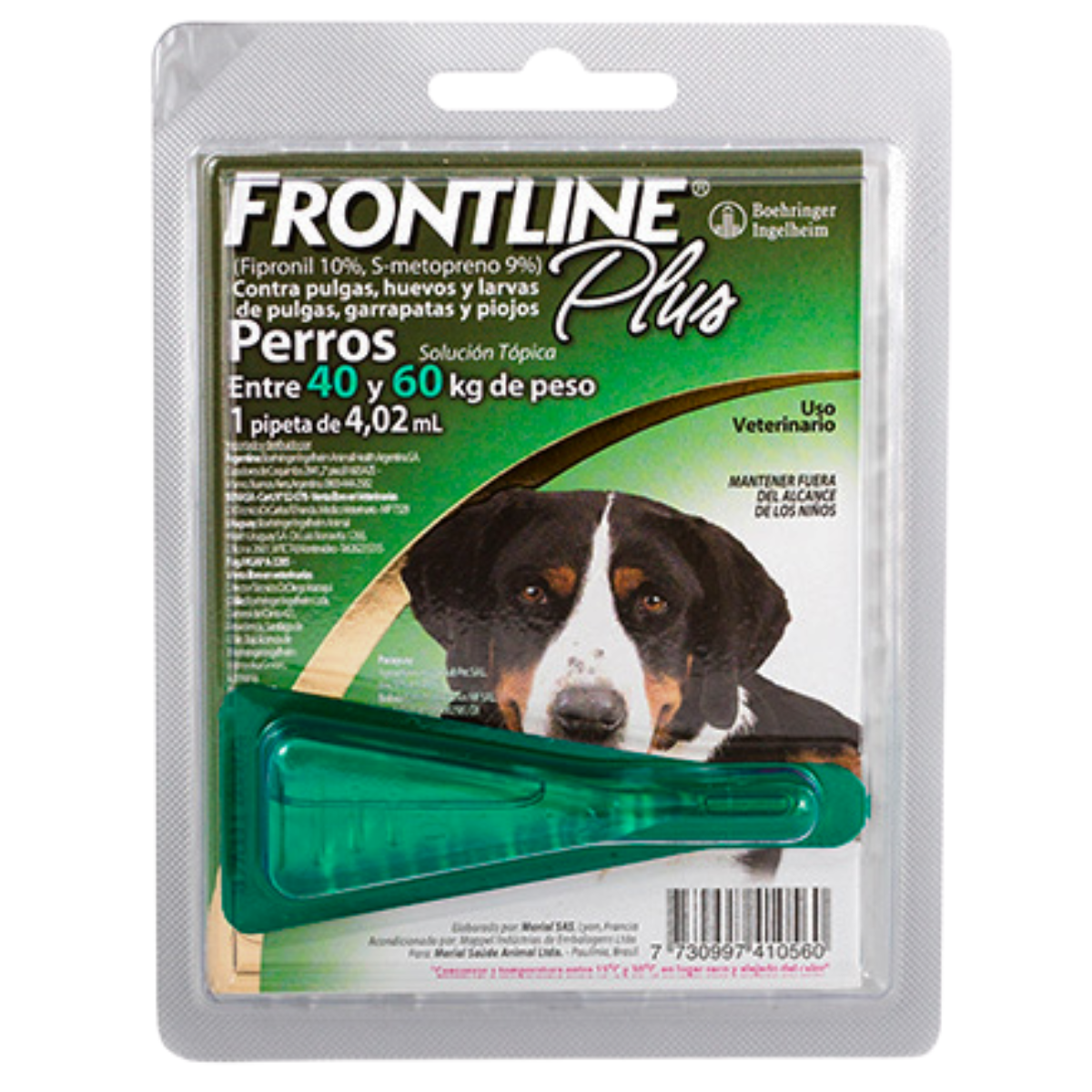 Frontline Plus Antipulgas y Antigarrapatas para Perros de 40-60 Kg 1 Pipeta