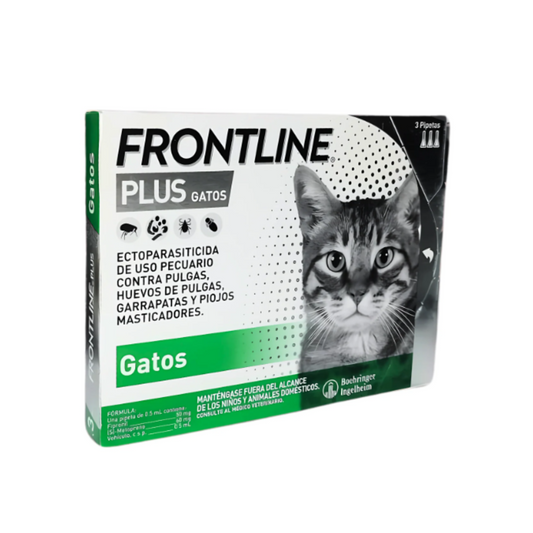 Frontline para  gatos Plus Antipulgas y Antigarrapatas 3 Pipetas
