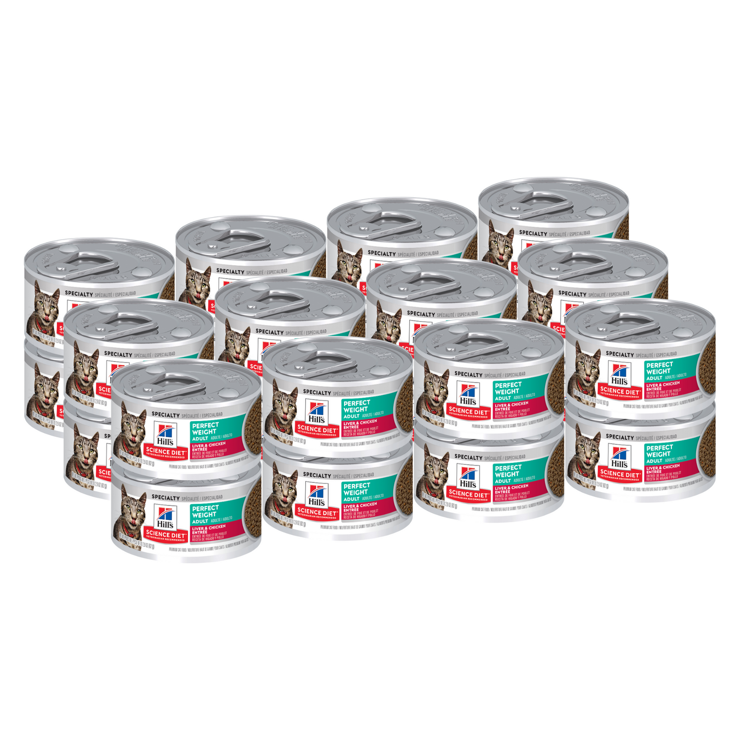 24 Latas Hills control de peso Gato Adulto Science Diet Perfect Weight Alimento Húmedo  82g