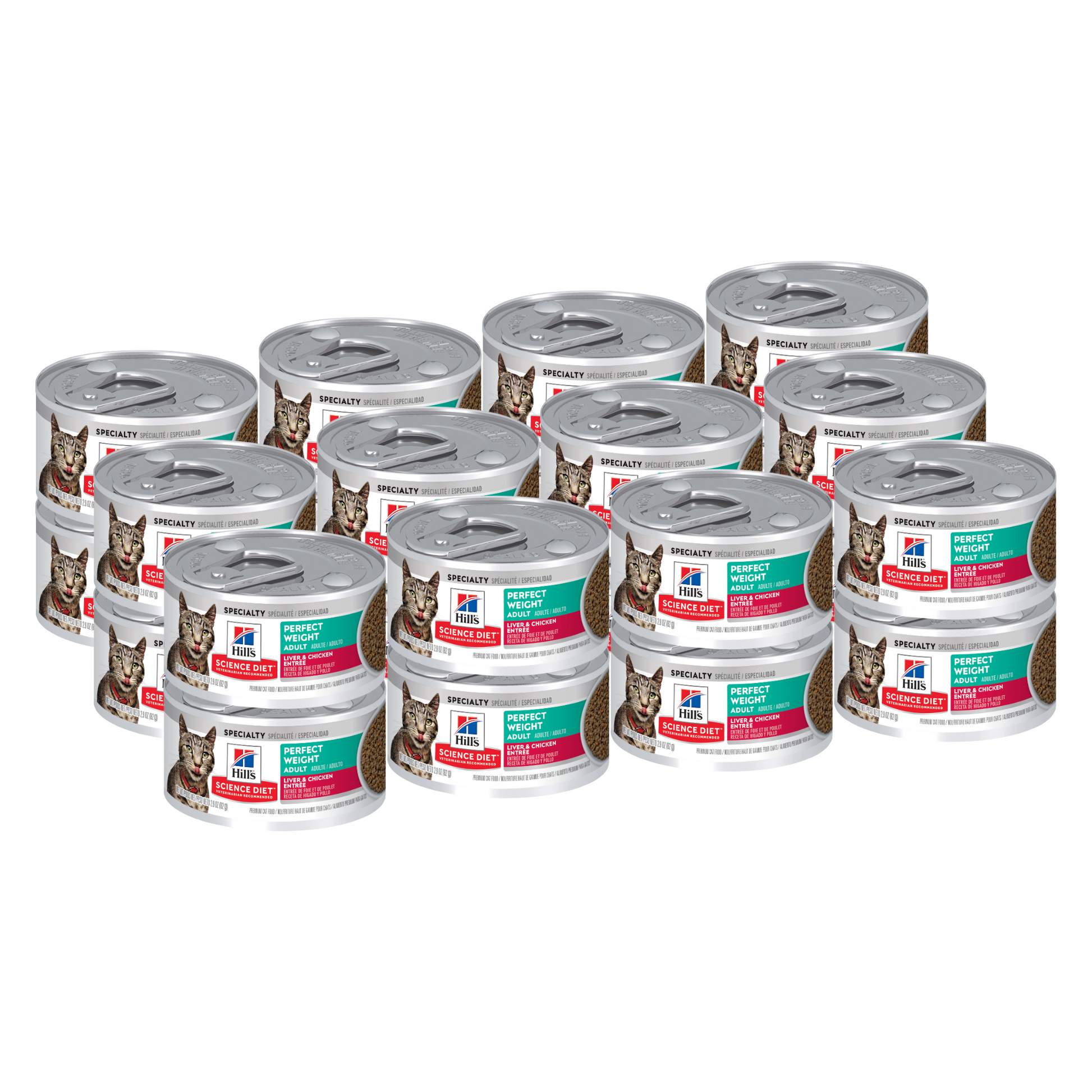 24 Latas Hills control de peso Gato Adulto Science Diet Perfect Weight Alimento Húmedo  82g