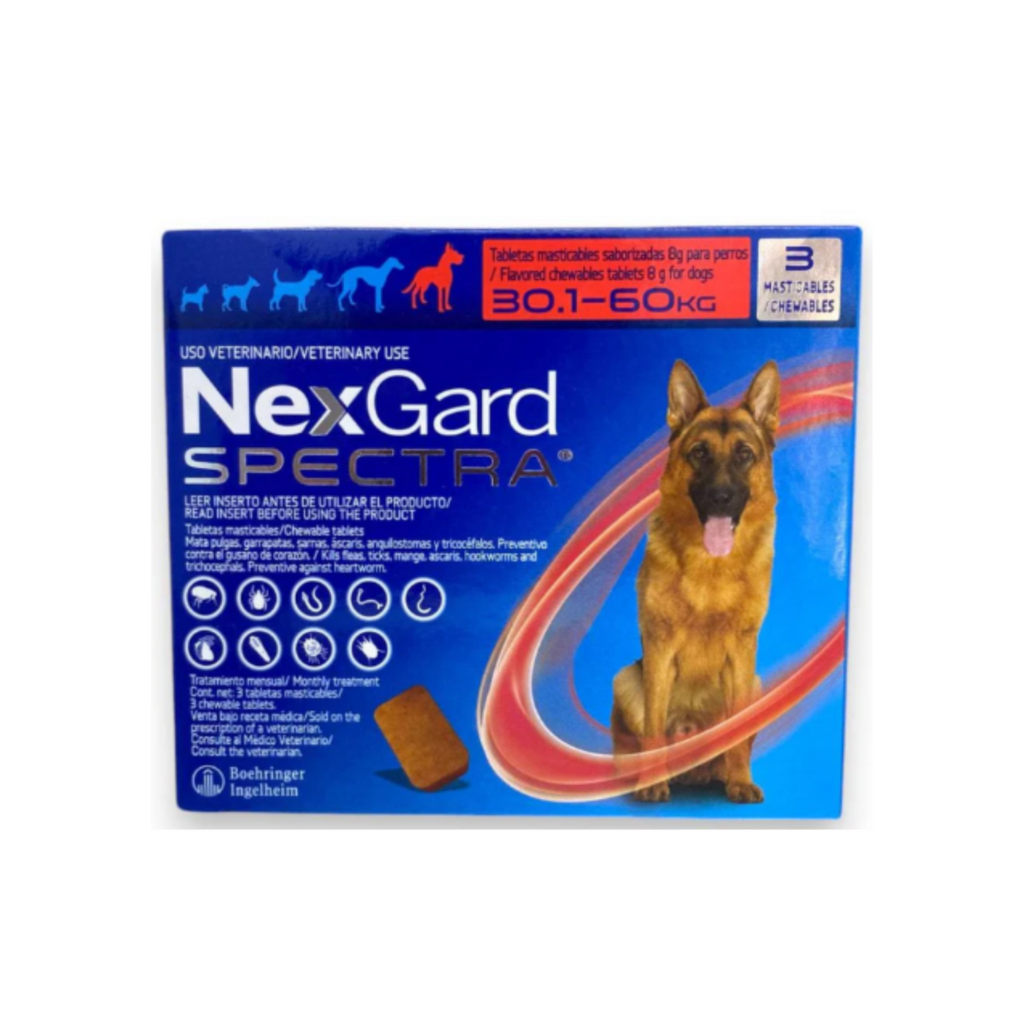 Nexgard Spectra 3 Tabletas 30.1 a 60 Kg