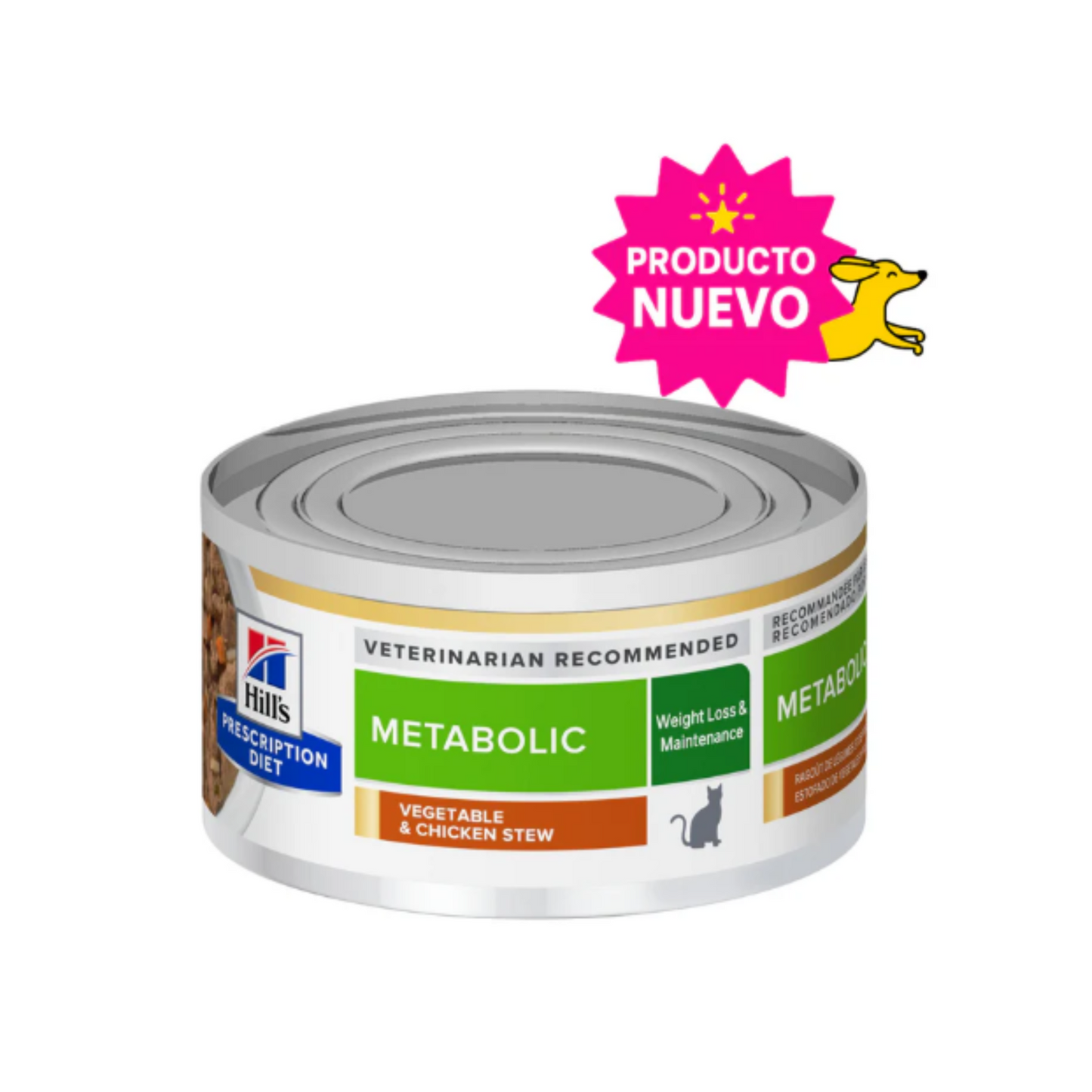 1 Lata Hills gato metabolic Prescription Diet Adultos Metabolic Vegetables & Chicken Stew Cat Food 82 g