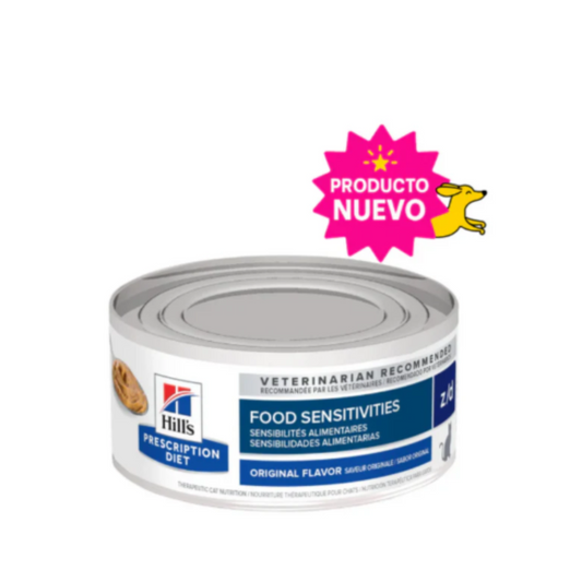 1 Lata Hill's Prescription Diet alimento húmedo para gato z/d Skin Sensibilidades Alimentarias 156g