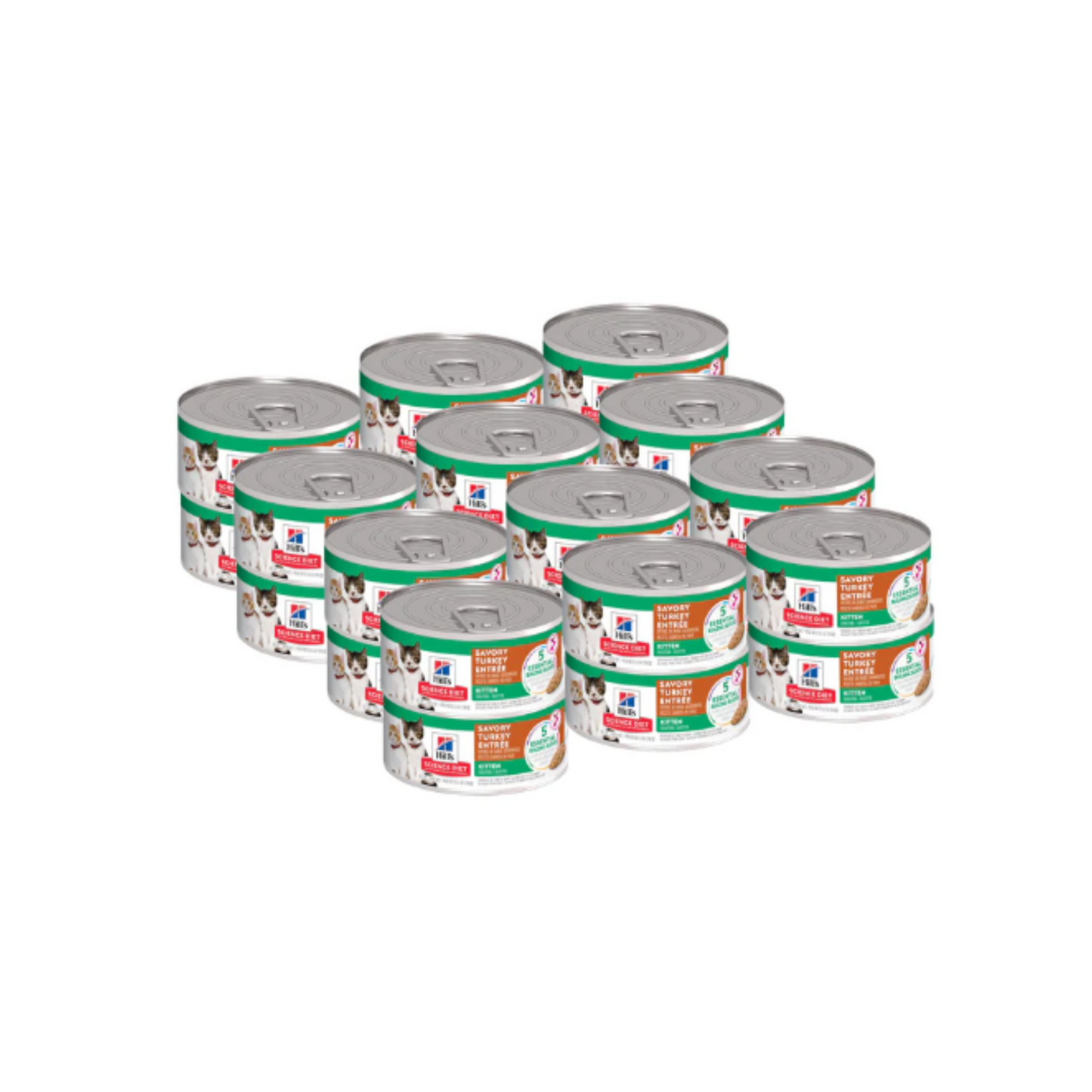 24 Latas Hill's Science Diet Kitten Savory Turkey Entrée. Alimento húmedo para gatitos sabor pavo 82 g